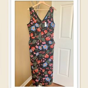 Ann Taylor Wide leg sleeveless floral print jumpsuit